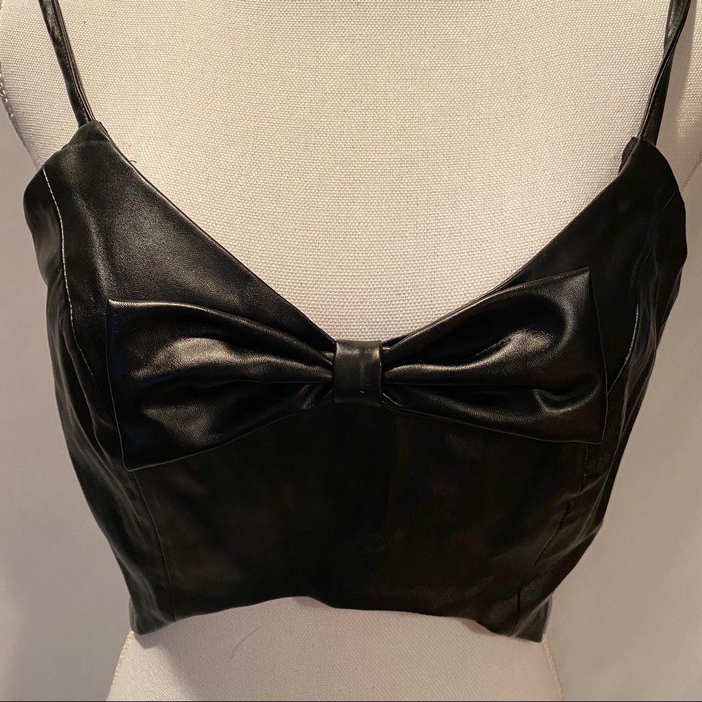 Faux Leather Bow Front Zip Back Cami NWT❤️ - Picture 5 of 8